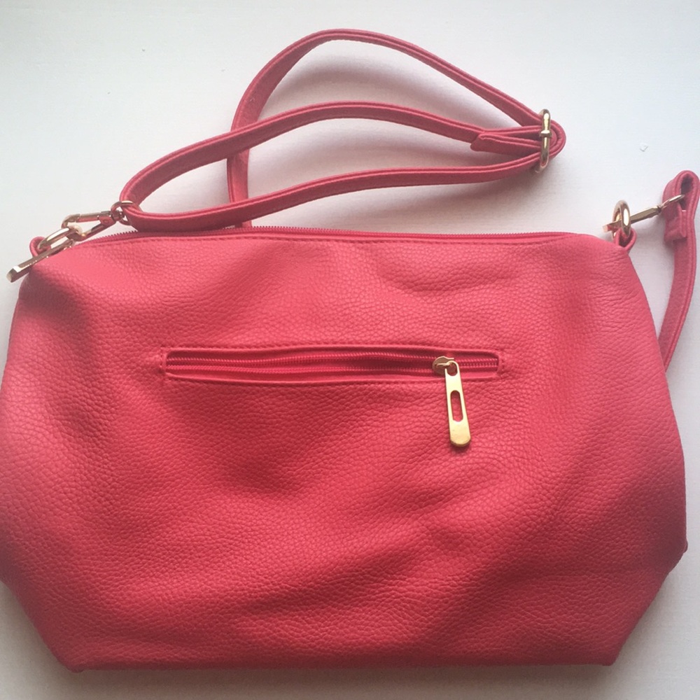 NEVER USED! Hot pink purse with gold accents